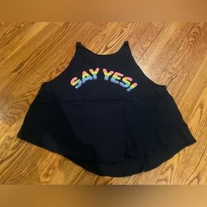 Wildfox Black and Rainbow Tank Top Size Small